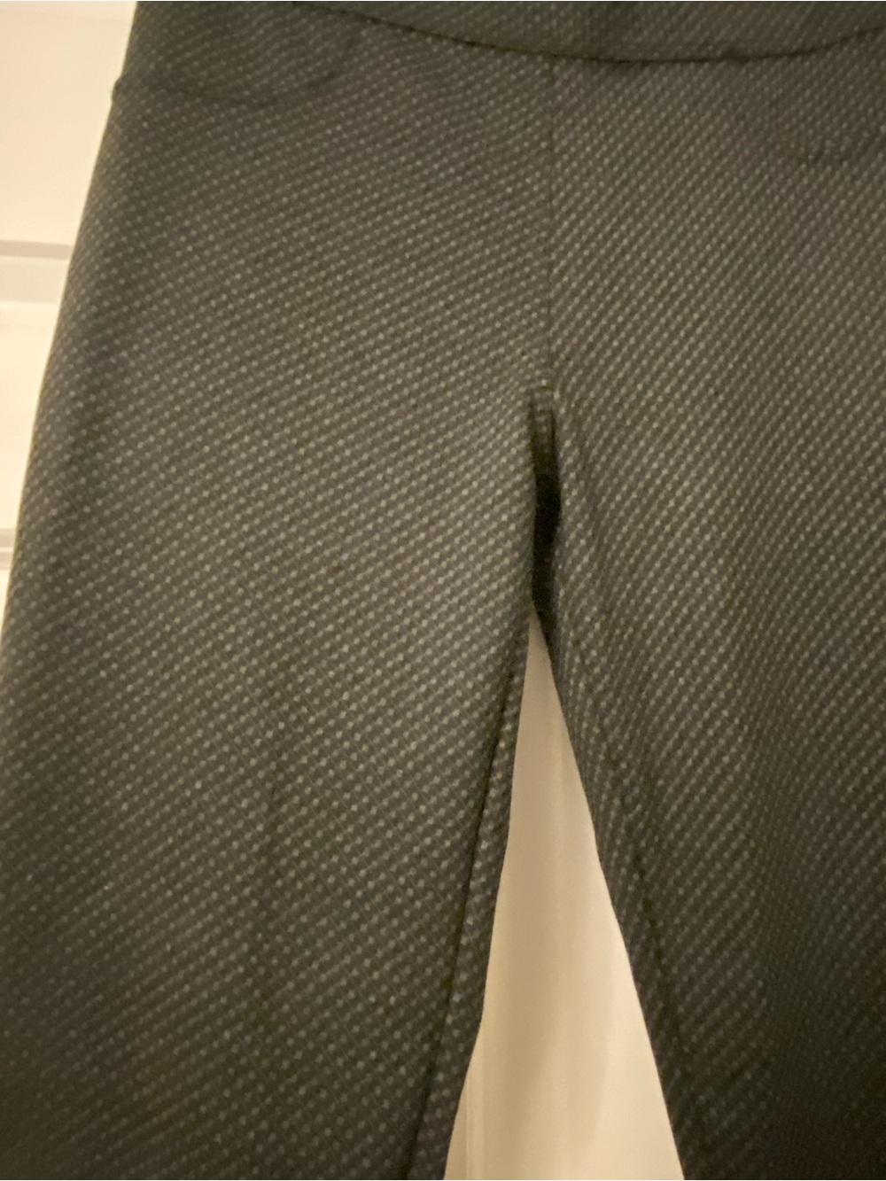 Dotted Black Textured Knit pull on dress pants - Picture 2 of 6